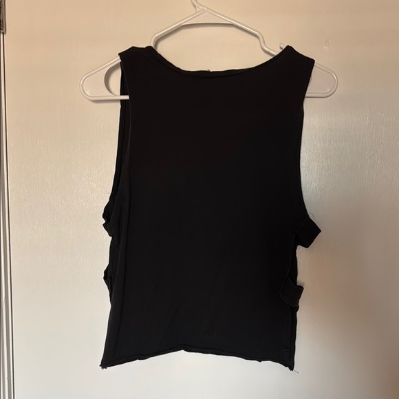 Bear dance tank- Black Sleeveless Top with Graphic Design- size small - Picture 2 of 4